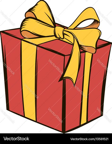 Gift Box Icon Cartoon Royalty Free Vector Image