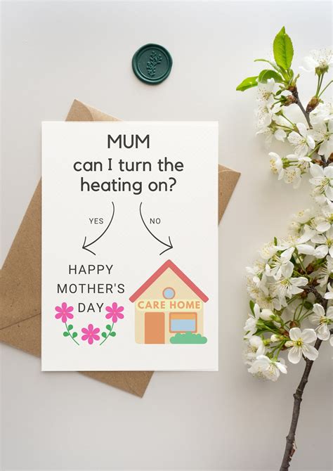 Mother's Day Card Funny Mother's Day Card Card for Mum Can I Turn the Heating On - Etsy