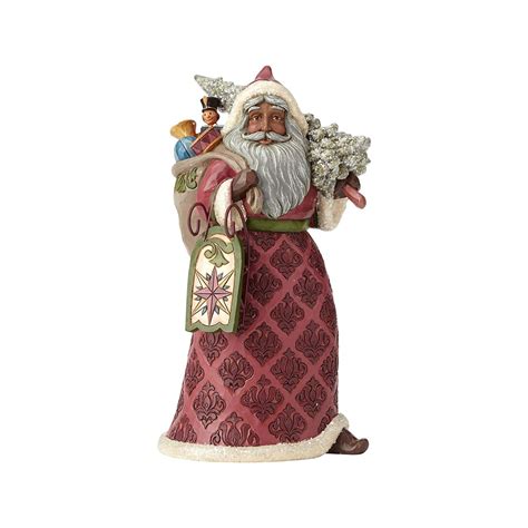 Enesco Jim Shore Heartwood Creek Victorian Santa With Toy Bag Check