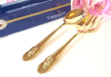 Royal Doulton Old Country Roses Gold Flatware Serving Spoon Etsy