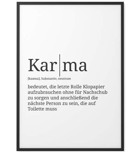 Definition Karma Format W Hlbar Premium Spruch Poster F R Etsy Uk