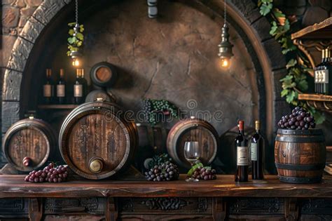 Old Wine Cellar With Oak Barrels Winery Basement Wine Cellar Copy