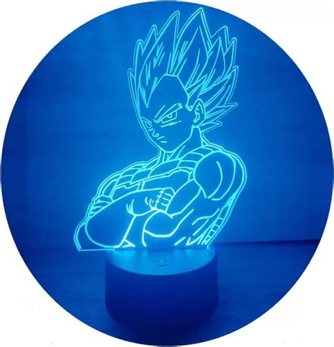 Vegeta Dragon Ball Lámpara Led Luz Ilusión 3d Principe Cuotas sin interés