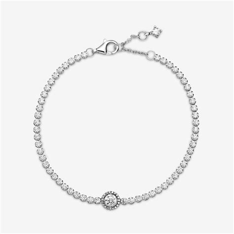 Sparkling Halo Tennis Bracelet Sterling Silver Pandora Canada