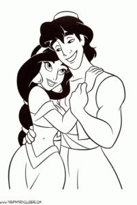 Dibujos de Aladdin a Lápiz Fáciles para Imprimir