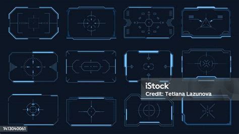 Target Persegi Hud Bingkai Dan Batas Antarmuka Pengguna Futuristik
