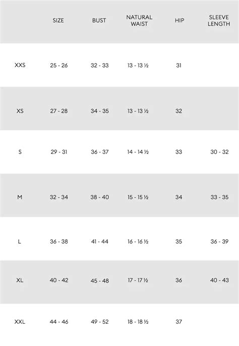 Banana Republic Size Chart Men