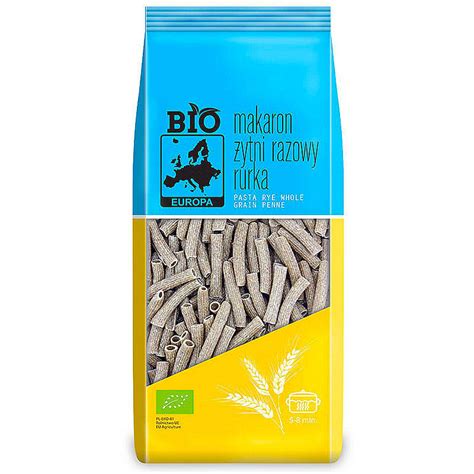 BIO Makaron Żytni Razowy RURKA 400g BIO EUROPA ZDROWA ŻYWNOŚĆ