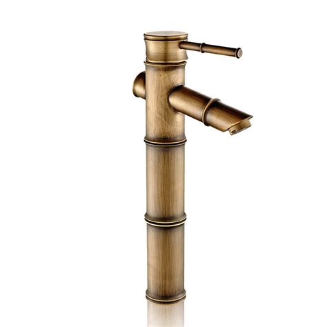 Bamboo Shape DIY Antique Bronze Copper Bathroom Sink Faucet Basin Mixer