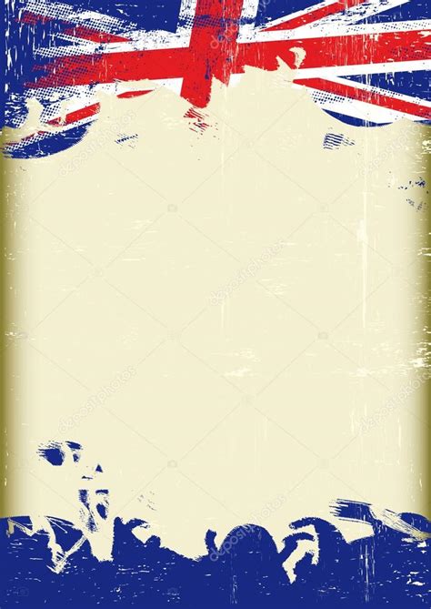 Grunge UK flag. A poster with a large scratched frame and a grunge ...