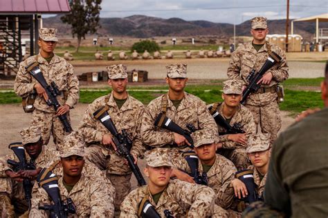 Recruits With Bravo Company 1st Recruit Training Battalion Receive A