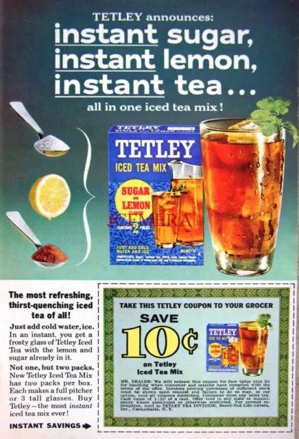 Tetley Iced Tea Mix 1964 Drinks Advert Print Original Ad Ideal To Frame £347 Picclick Uk