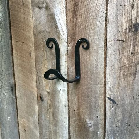 Garden Hose Hanger Hand Forged Hook Wrought Iron Scroll