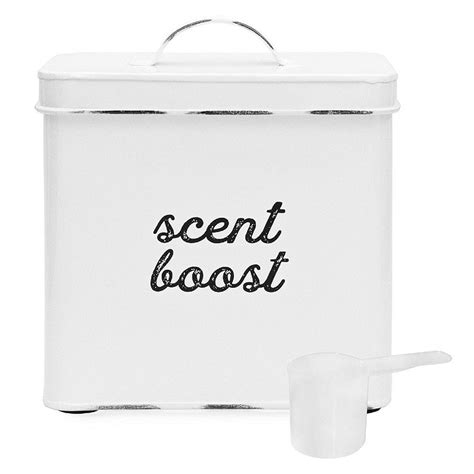 Enamel Laundry Scent Booster Storage Container White Dispenser For