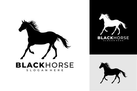 Black Horse Silhouette Running Logo Design 40279185 Vector Art at Vecteezy