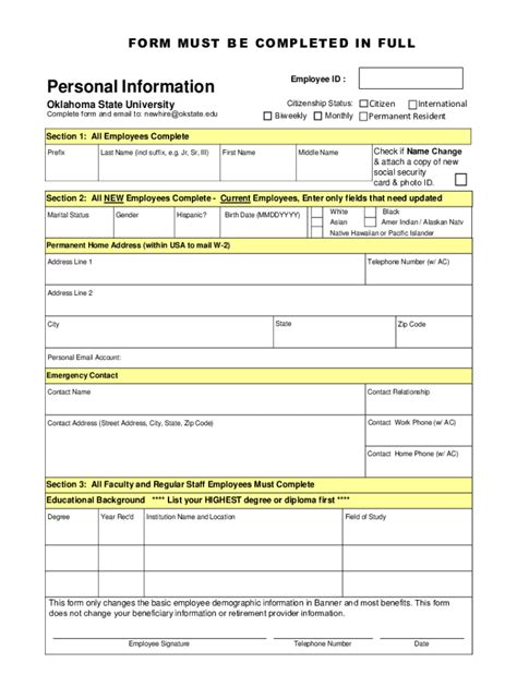 Fillable Online Hr Okstate Employment Eligibility Verification Form 1 9