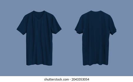 Navy Blue Tshirt Front Back Images Stock Photos D Objects