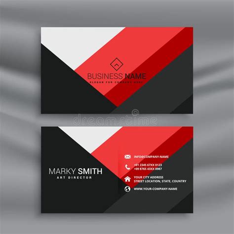 Red and Black Abstract Business Card Template Design Stock Vector ...