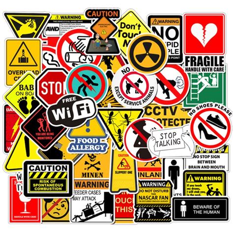 50pcs Funny Warning Sign Vinyl Decal Stickers Etsy Australia