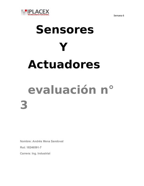 Ev 3 Sensores y actuadores Sensores Y Actuadores evaluación n 3