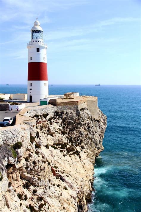 Lighthouse in Ancient Fortress on the South of the Rock of Gibraltar ...