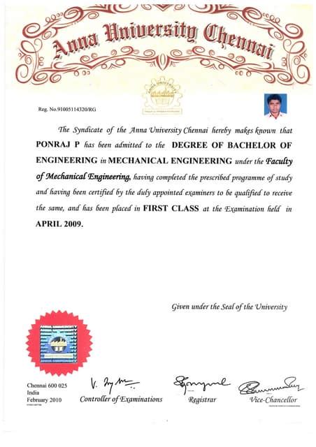 Be Degree Certificate Pdf