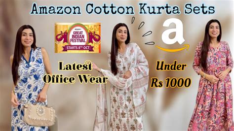 Huge Amazon Cotton Kurta Sets Haul Under Office Wear