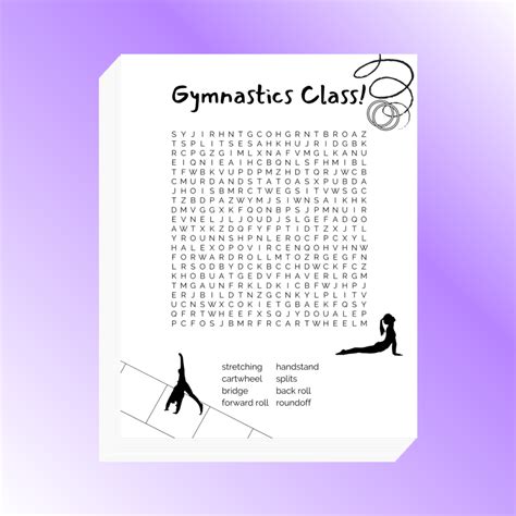 Gymnastics Word Search Word Search Boss