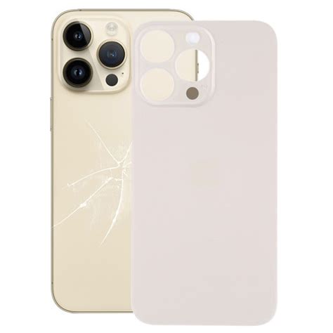 Easy Replacement Big Camera Hole Glass Back Battery Cover For Iphone 14 Pro Gold