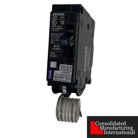 Siemens 1 Pole 15 GFCI Circuit Breaker QF115