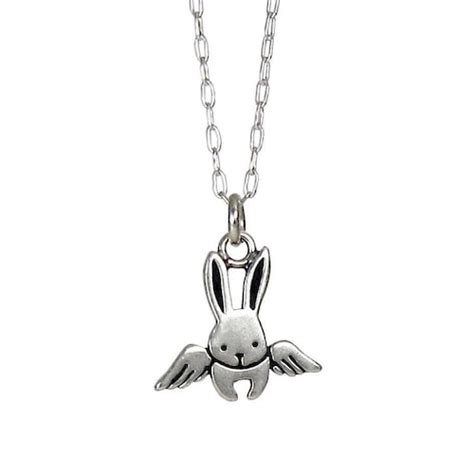 Bunny Necklace Silver Rabbit Charm Pendant Necklace Cute Etsy