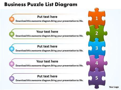 Business Puzzle List Diagarm Powerpoint templates ppt presentation ...