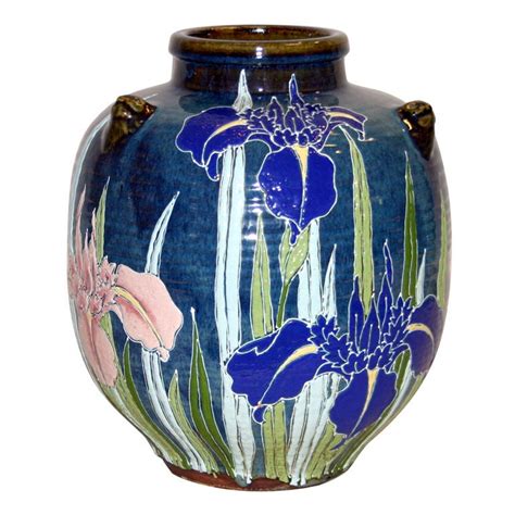 Shigaraki Jarvase With Irises At 1stdibs