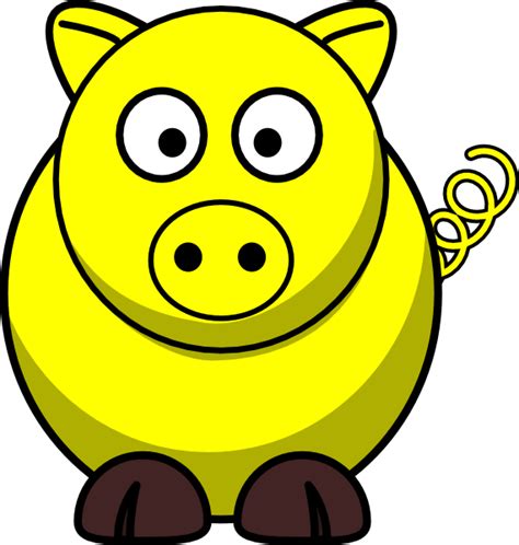 Yellow Pig Clip Art at Clker.com - vector clip art online, royalty free ...