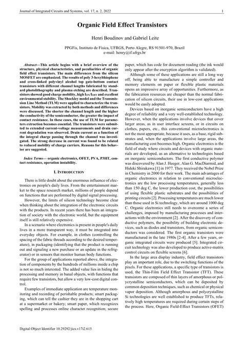 (PDF) Organic Field Effect Transistors