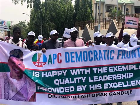 Apc Youths Storm Secretariat In Abuja Condemn Gandujes Suspension