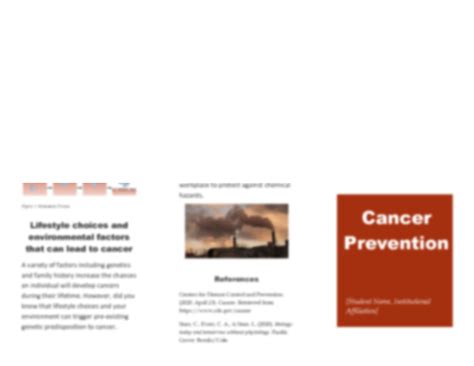 SOLUTION: Cancer Prevention Brochure - Studypool