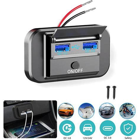Купить 12 В-24 В USB автомобильное зарядное устройство, двойной USB ...