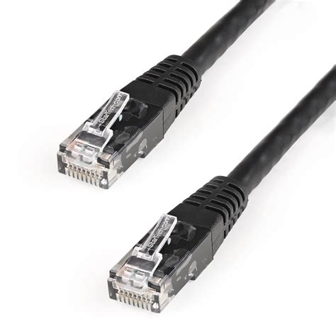 startechcom cat ethernet cable  ft black patch cable molded