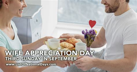 WIFE APPRECIATION DAY - List Of National Days