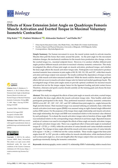 PDF Effects Of Knee Extension Joint Angle On Quadriceps Femoris