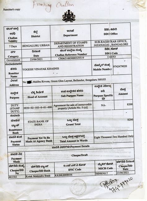 How Do I Generate A Stamp Duty And Registration Challan For Property