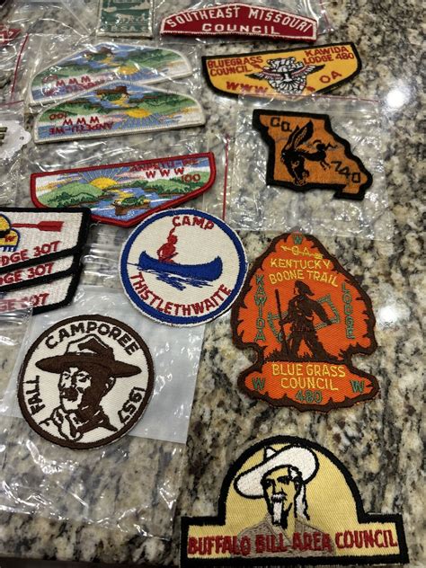 Huge Lot Boy Scout Bsa Vintage 1950s 60s Up Patches Unique Tie Scout