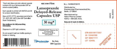 Lansoprazole - FDA prescribing information, side effects and uses