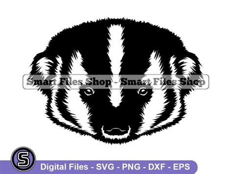 American Badger Mascot Svg Badger Svg Forest Creatures Svg Etsy India