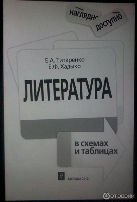 Отзыв о Книга "Литература в схемах и таблицах" - Е. А. Титаренко, Е. Ф ...