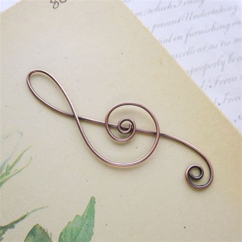 Copper Treble Clef Bookmark Music Bookmark Made To Order Etsy Uk