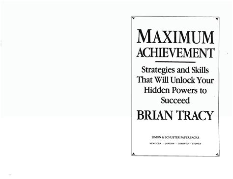 SOLUTION Brian Tracy Maximum Achievement Studypool