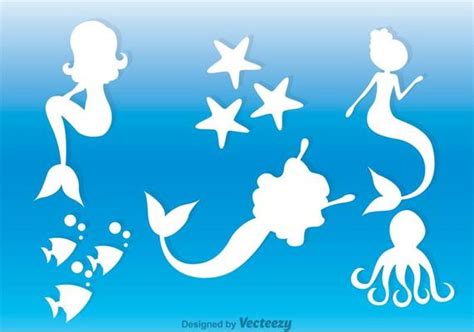 Mermaid Silhouette Vector Art, Icons, and Graphics for Free Download