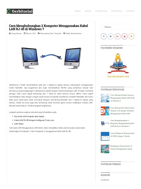 Cara Menghubungkan 2 Komputer Menggunakan Kabel Lan Rj 45 Di Windows 7